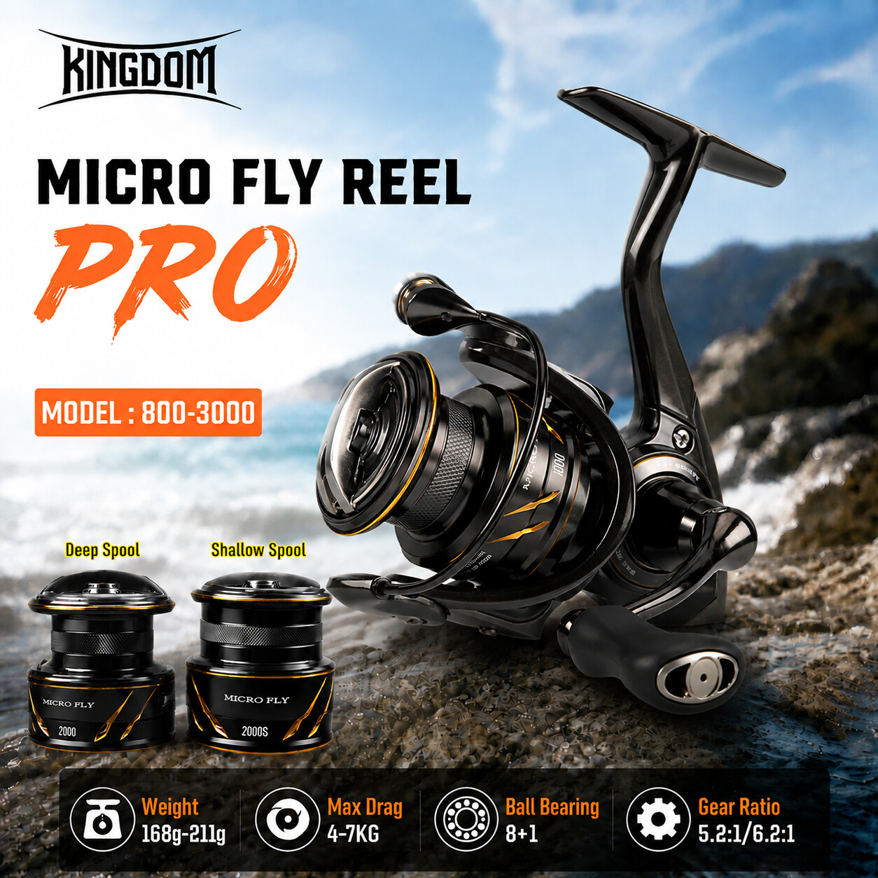Carretilha de Pesca Kingdom Mi - Kastking Reel Zephyr avaliação e preço